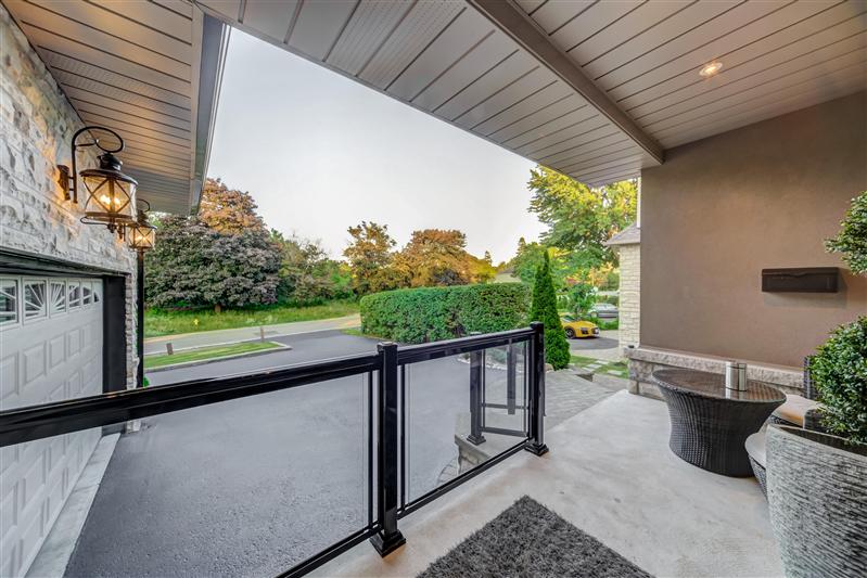 front porch with spectacular ravine front